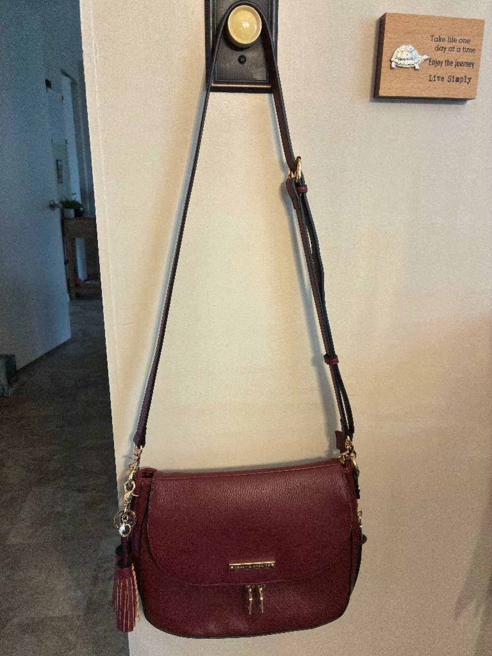 Poppy and Peonies Downtown Crossbody in Berry
